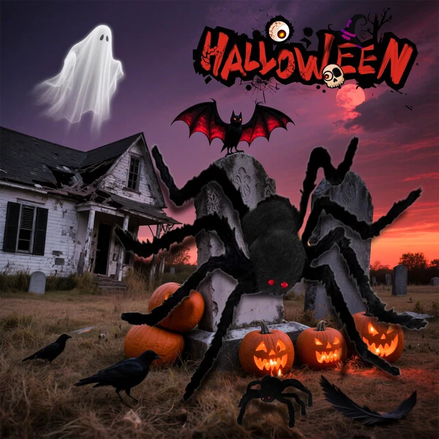 Alt view image 4 of 7 - Giant 6.6ft Furry Halloween Spider, Fake Spider Decor for Outdoor Indoor Yard Home Party, 1 Pack