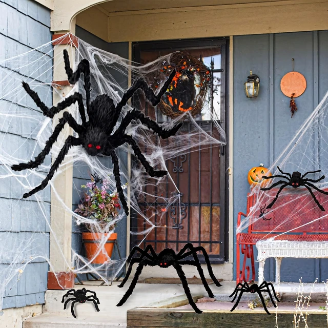 Alt view image 7 of 7 - Giant 6.6ft Furry Halloween Spider, Fake Spider Decor for Outdoor Indoor Yard Home Party, 1 Pack