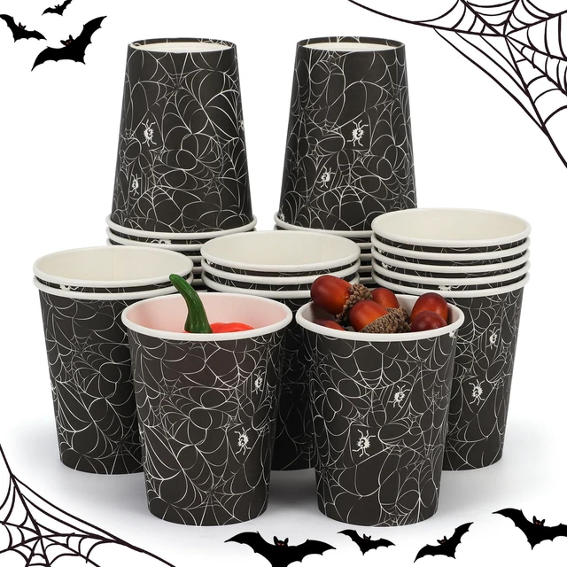 Main image of ATFUNSHOP 30PCS Halloween Spiders Web Party Disposable Paper Cups 9OZ