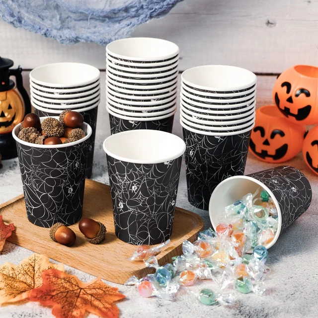 Alt view image 5 of 6 - ATFUNSHOP 30PCS Halloween Spiders Web Party Disposable Paper Cups 9OZ