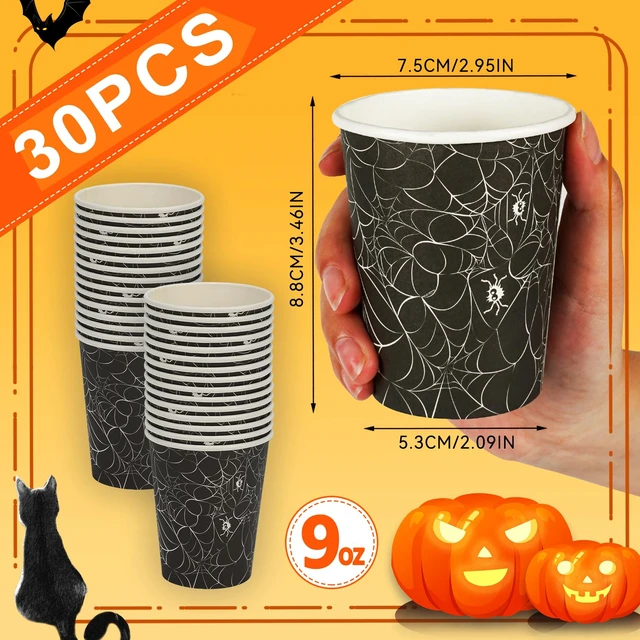 Alt view image 4 of 6 - ATFUNSHOP 30PCS Halloween Spiders Web Party Disposable Paper Cups 9OZ