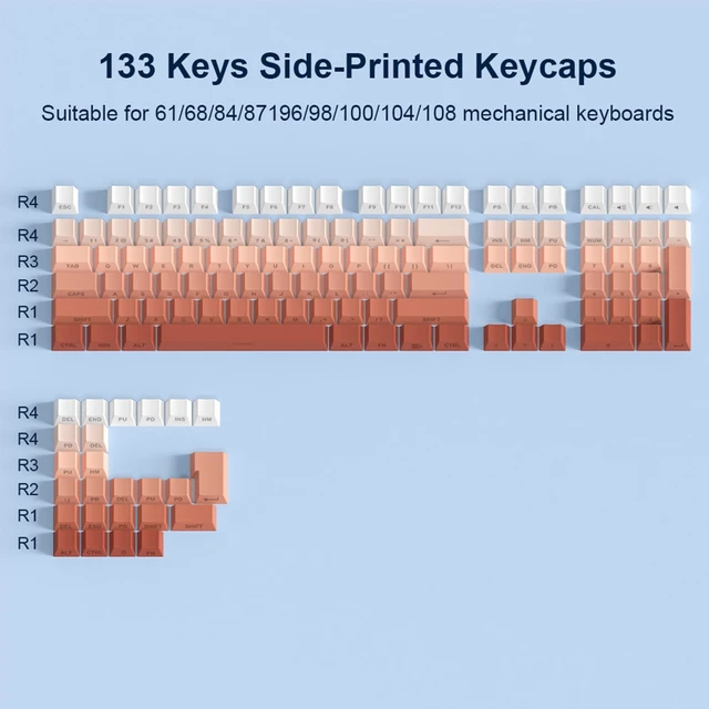 Alt view image 2 of 6 - Double Shot Shine Through PBT Side Print Keycap Set