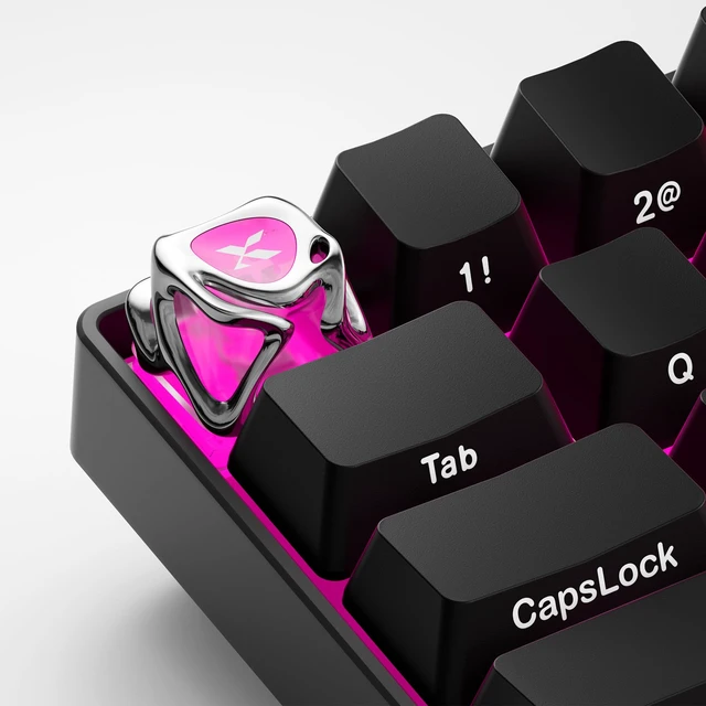Alt view image 7 of 7 - XVX Metal Liquid Transparent 1U Keycaps Replacement for Mechanical Keyboard
