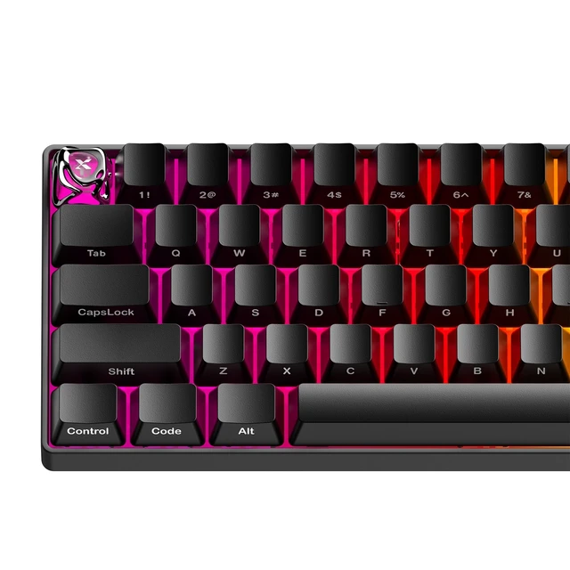 Alt view image 3 of 7 - XVX Metal Liquid Transparent 1U Keycaps Replacement for Mechanical Keyboard