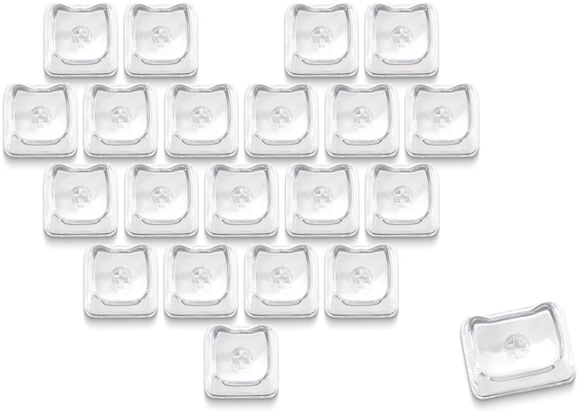 Main image of XVX Sweet Heart Blank Transparent PC Keycaps, Mao Profile, Backlit Clear Candy Keyboard Keycap Set for MX Switches (21pcs)
