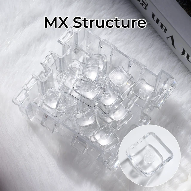 Alt view image 2 of 6 - XVX Sweet Heart Blank Transparent PC Keycaps, Mao Profile, Backlit Clear Candy Keyboard Keycap Set for MX Switches (21pcs)