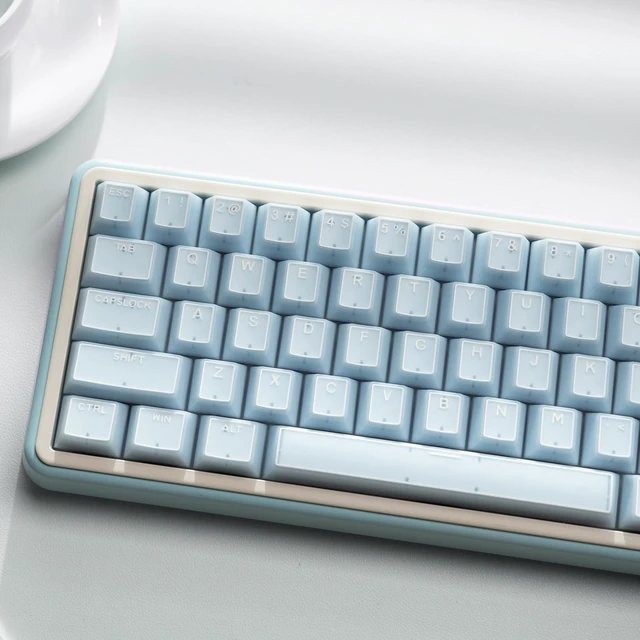 Main image of Blue Jade 142-Key Translucent Double Shot Cherry Profile Keycap Set for 60/65/75/87/104/108 Layout Mechanical Keyboards, MX Switch Compatible