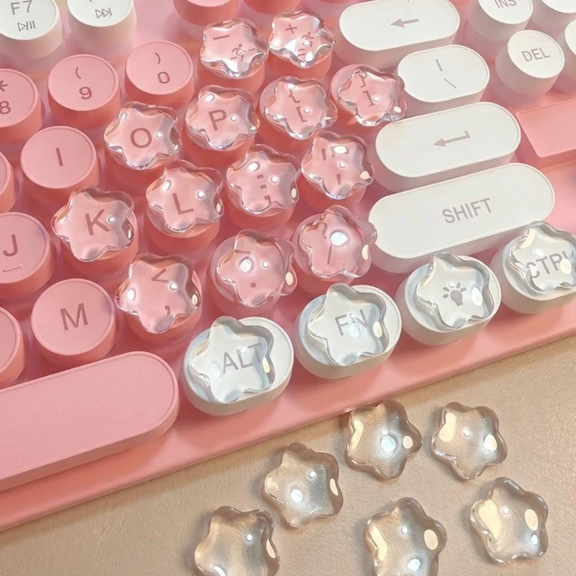 Main image of 30pcs Flower Keycap for Long Nails, Glass Star Keyboard Sticker (Flower30)