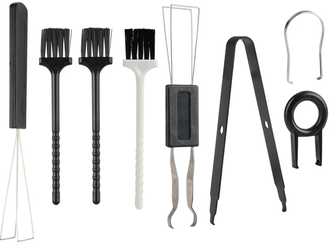 Main image of 8 Piece Keycap Remover and Switch Puller Set with Precision Tweezers and Cleaning Brushes for Mechanical Keyboard Cleaning and Component Removal