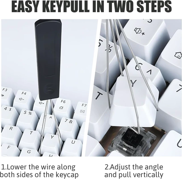 Alt view image 5 of 7 - 8 Piece Keycap Remover and Switch Puller Set with Precision Tweezers and Cleaning Brushes for Mechanical Keyboard Cleaning and Component Removal