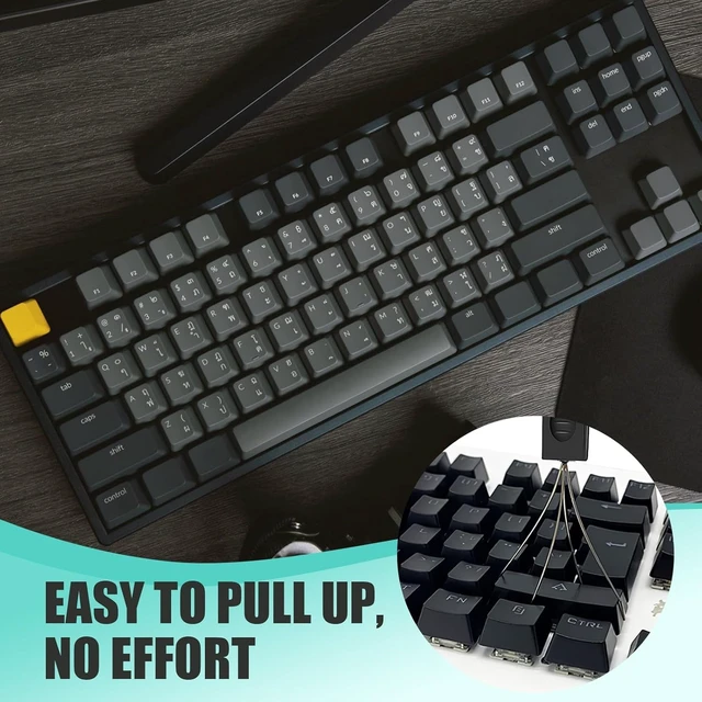 Alt view image 6 of 7 - 8 Piece Keycap Remover and Switch Puller Set with Precision Tweezers and Cleaning Brushes for Mechanical Keyboard Cleaning and Component Removal