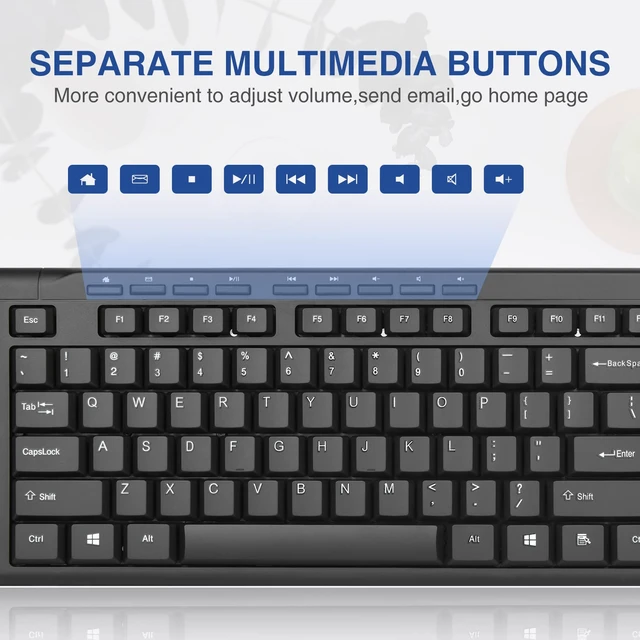 Alt view image 2 of 7 - Rii RK907 Ultra-Slim Compact USB Wired Keyboard for Mac and PC, Black (1PC)