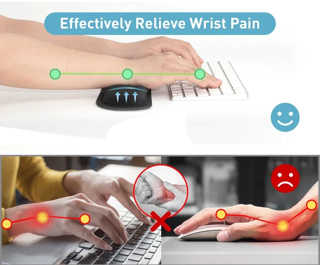 Alt view image 6 of 6 - Yolanda Memory Foam Keyboard Wrist Rest and Mouse Pad Set for Computer, Laptop, Home & Office
