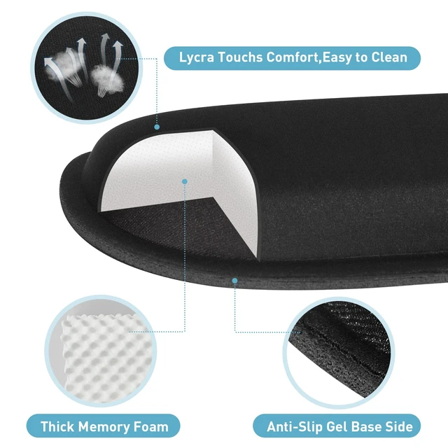 Alt view image 4 of 6 - Yolanda Memory Foam Keyboard Wrist Rest and Mouse Pad Set for Computer, Laptop, Home & Office