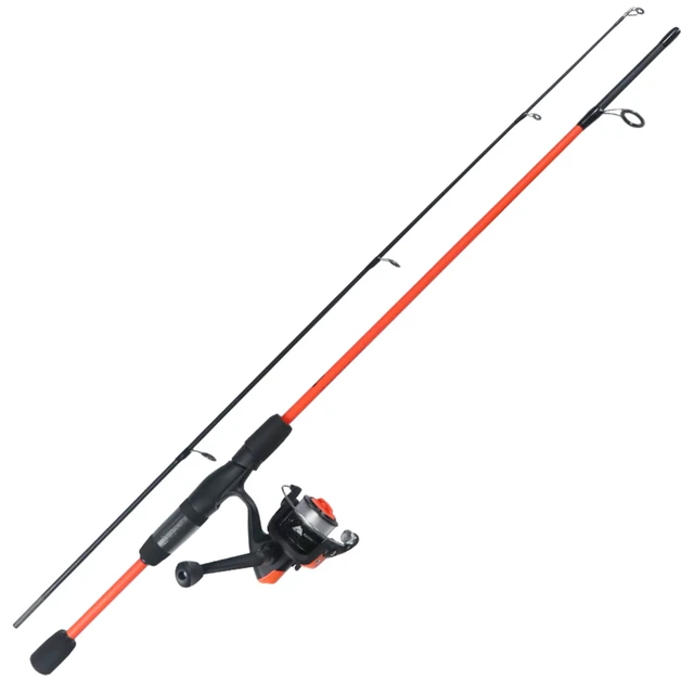 Alt view image 5 of 5 - Ozark Trail Wayfarer 2-Piece Fiberglass Spinning Fishing Rod and Reel Combo, 5ft6in, Orange, for Adults