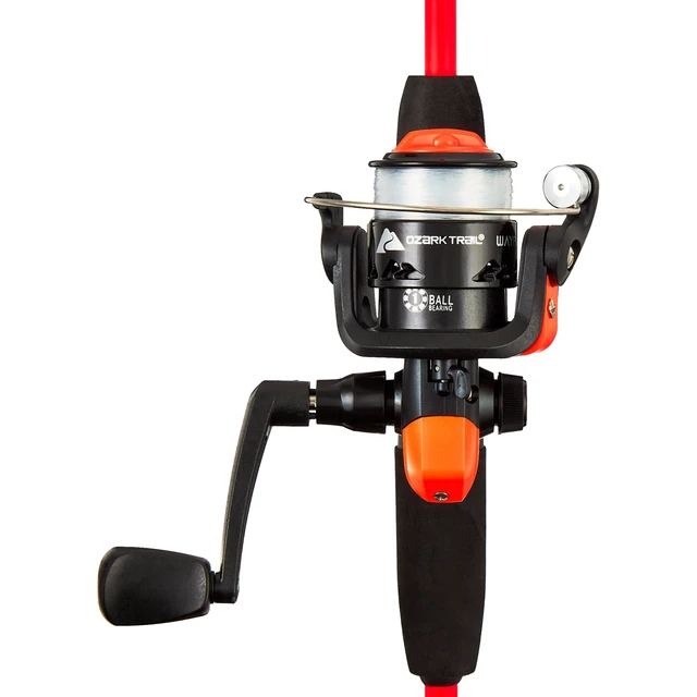 Alt view image 4 of 5 - Ozark Trail Wayfarer 2-Piece Fiberglass Spinning Fishing Rod and Reel Combo, 5ft6in, Orange, for Adults