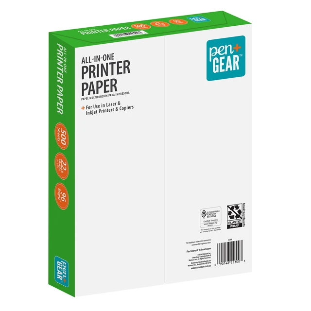 Alt view image 2 of 5 - Pen+Gear All-in-One Printer Paper, 8.5 x 11, 96 Bright, 22 lb, 500 Sheets, White
