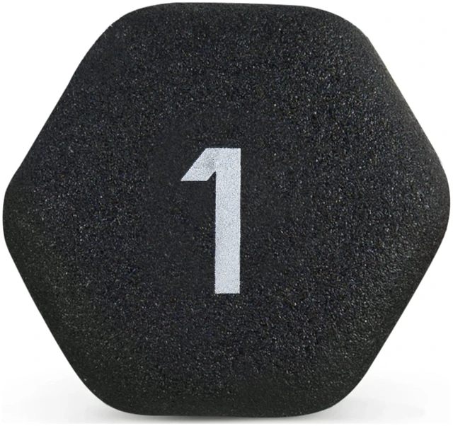 Alt view image 6 of 6 - CAP Barbell 1lb Black Neoprene Dumbbell Single