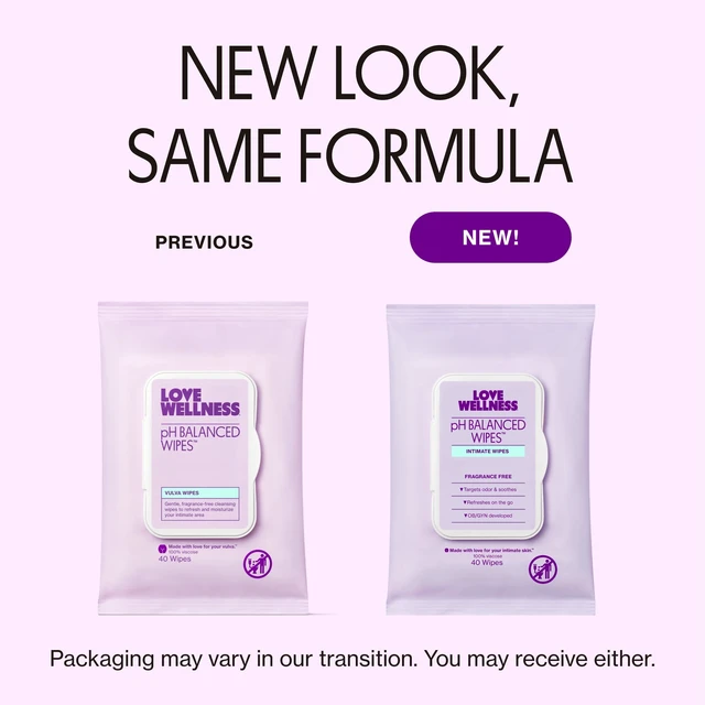 Alt view image 5 of 6 - Love Wellness pH Balanced Feminine Wipes, Sensitive Skin, Face & Body, Fragrance-Free, 40Count