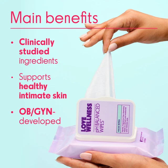 Alt view image 4 of 6 - Love Wellness pH Balanced Feminine Wipes, Sensitive Skin, Face & Body, Fragrance-Free, 40Count