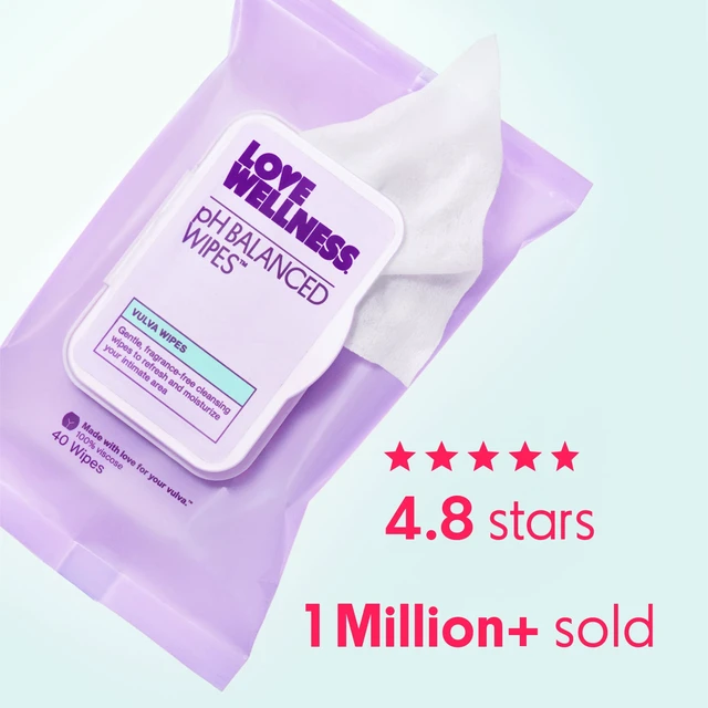 Alt view image 3 of 6 - Love Wellness pH Balanced Feminine Wipes, Sensitive Skin, Face & Body, Fragrance-Free, 40Count