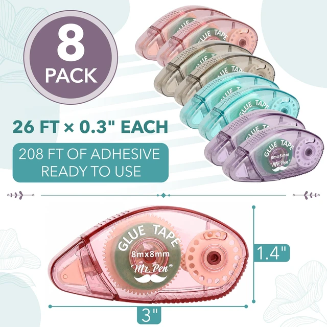 Alt view image 3 of 7 - Mr. Pen Double Sided Tape Roller, 0.31in x 26ft, 8 Pack, Scrapbook Tape