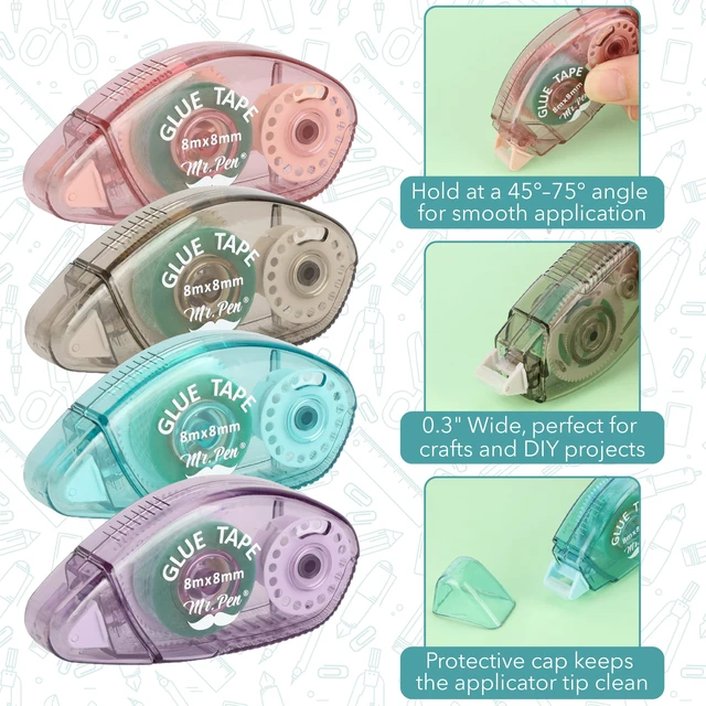 Alt view image 2 of 7 - Mr. Pen Double Sided Tape Roller, 0.31in x 26ft, 8 Pack, Scrapbook Tape