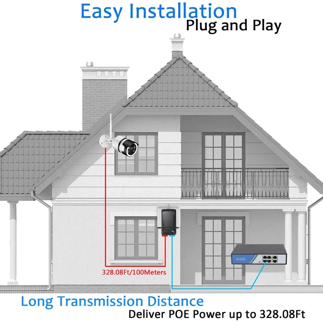 Alt view image 3 of 6 - 48V 24W 0.5A PoE Injector, IEEE 802.3af, 10/100Mbps, US Wall Plug, for IP Phones Cameras PoE Devices, 2-Pack