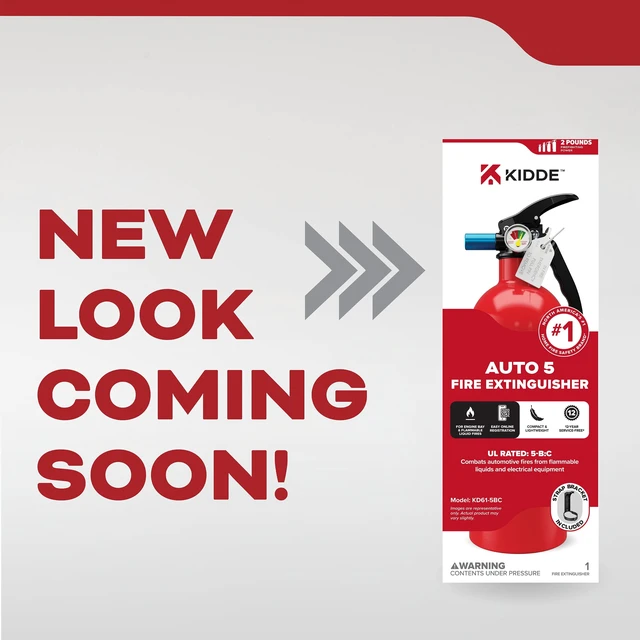 Alt view image 3 of 6 - Kidde 5BC Dry Chemical Single-Use Fire Extinguisher for Vehicles with Strap Bracket
