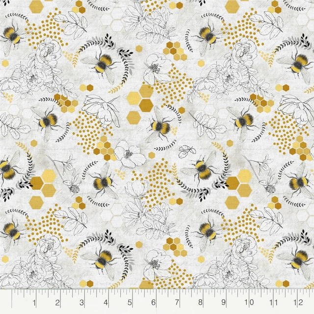Alt view image 2 of 6 - Create It 18" x 21" Cotton Bumble Bee Precut Sewing & Craft Fabric Bundle, Multicolor 5 Piece