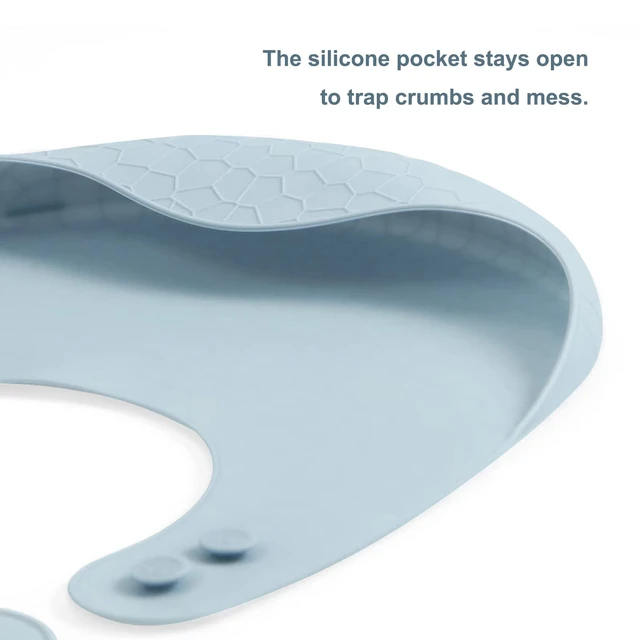 Alt view image 5 of 7 - PandaEar 3 Pack Super Light Silicone Baby Bibs, Waterproof with Pocket Food Catcher, Soft Adjustable