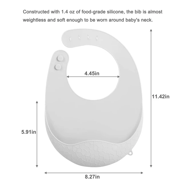 Alt view image 7 of 7 - PandaEar 3 Pack Super Light Silicone Baby Bibs, Waterproof with Pocket Food Catcher, Soft Adjustable