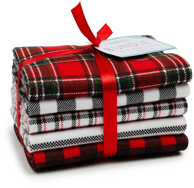Main image of Create It Red 5 Piece 18"x21" Cotton Flannel Plaid Precut Sewing & Craft Fabric Bundle