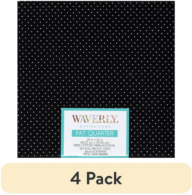 Main image of Waverly Inspirations PINDOT ONYX Fat Quarter Precut 100% Cotton Fabric 18x21in 4 Pack for Quilting & Sewing