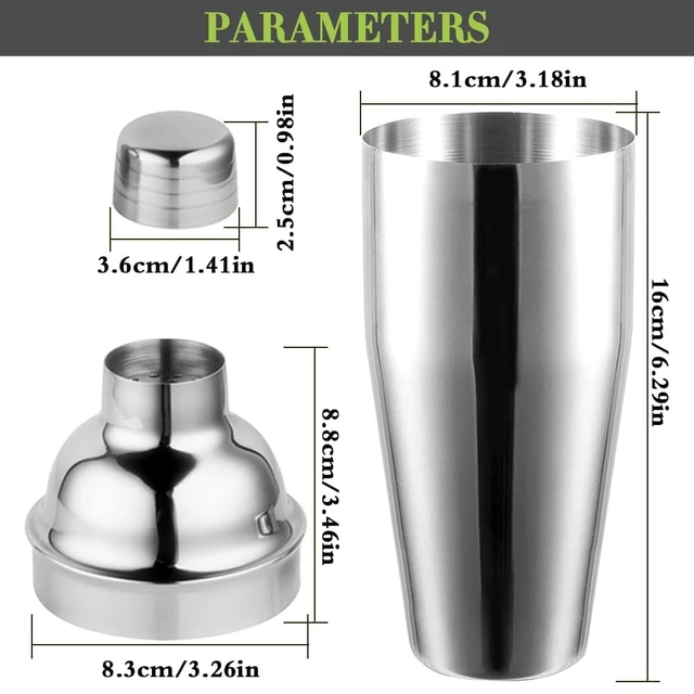 Alt view image 6 of 6 - Cocktail Shaker with Built-in Strainer, Drink Mixer for Margaritas, Beginner Friendly Bar Utensil Tool (Sliver-01)