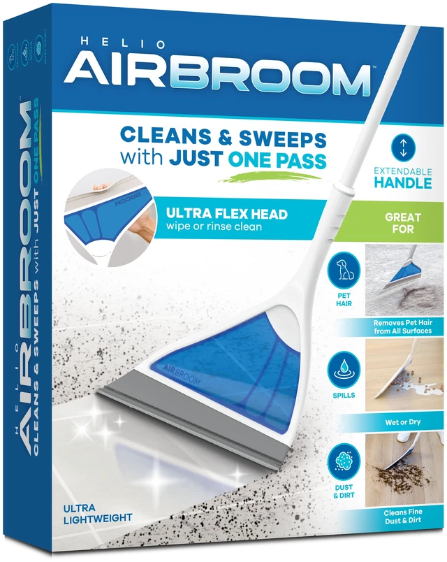 Main image of Helio Air Broom, All-Surface Lightweight Silicone, Squeegee & Pet Hair Remover for Indoor Cleaning