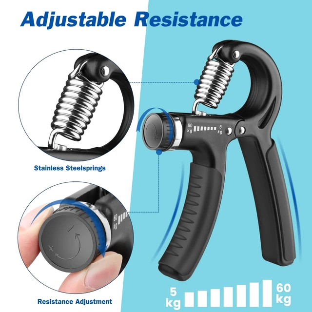 Alt view image 5 of 6 - AIXPI Grip Strength Trainer, Hand Grip Exerciser with Adjustable Resistance 11-132 Lbs (5-60kg), Forearm Strengthener for Muscle Building and Injury Recovery, 1 Pack
