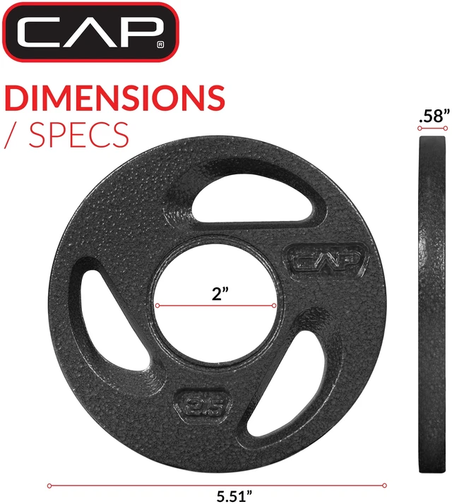 Alt view image 4 of 7 - CAP Barbell 2" Olympic Grip Plate, 2.5lb Pair