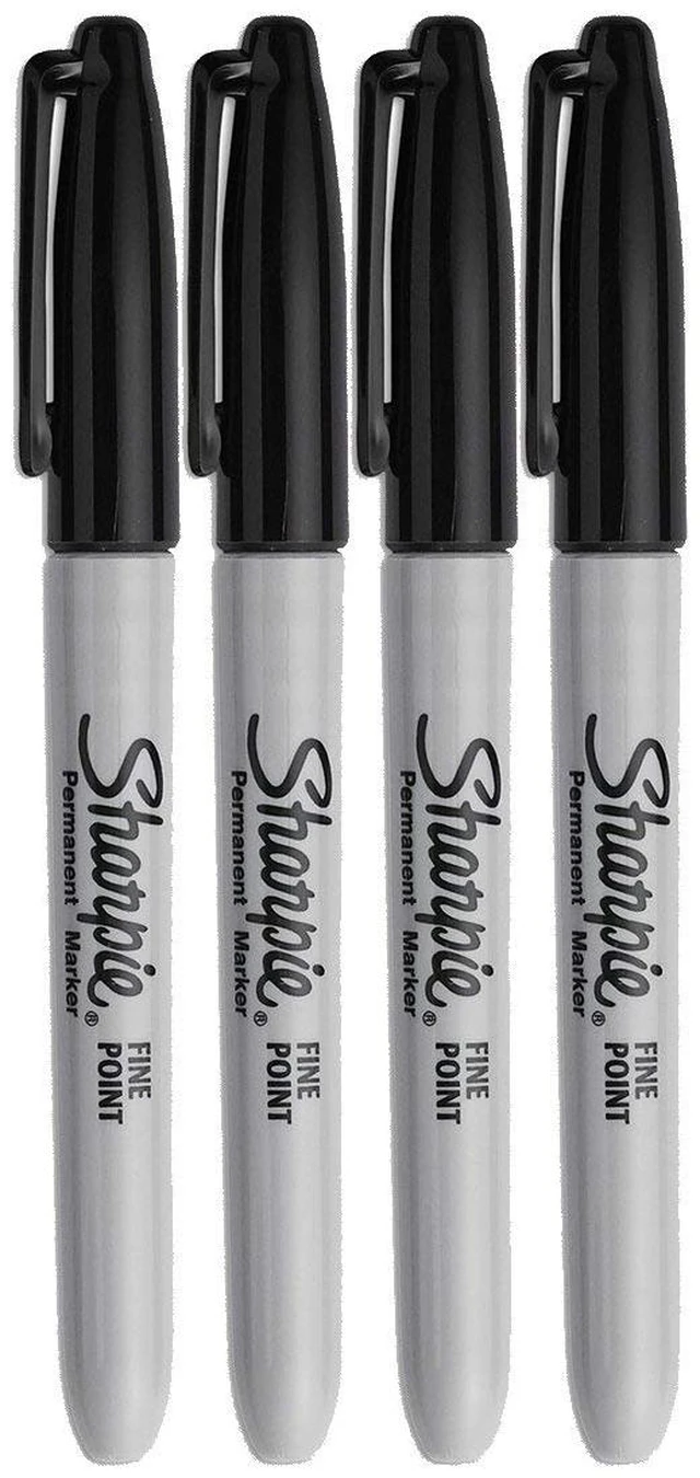 Main image of Sharpie Permanent Markers Fine Point Black Ink 4-Pack