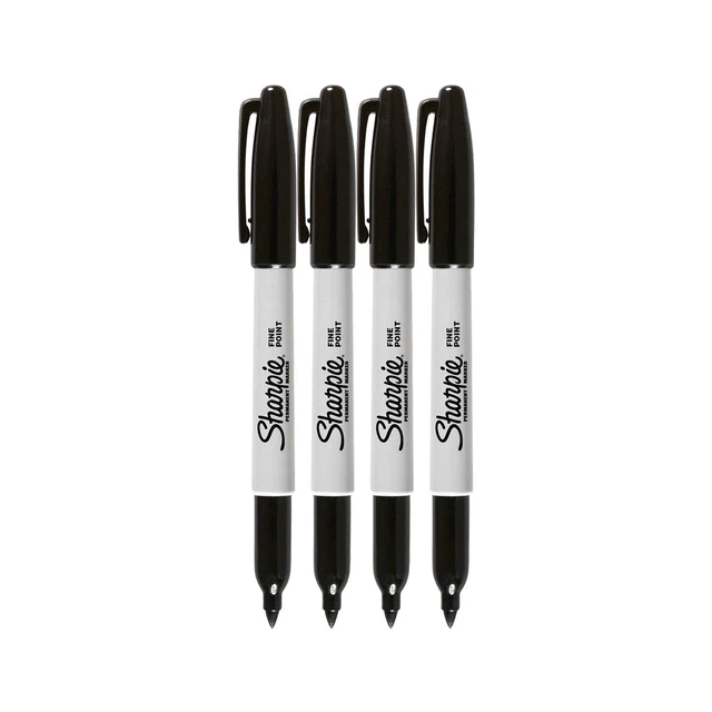 Alt view image 2 of 4 - Sharpie Permanent Markers Fine Point Black Ink 4-Pack