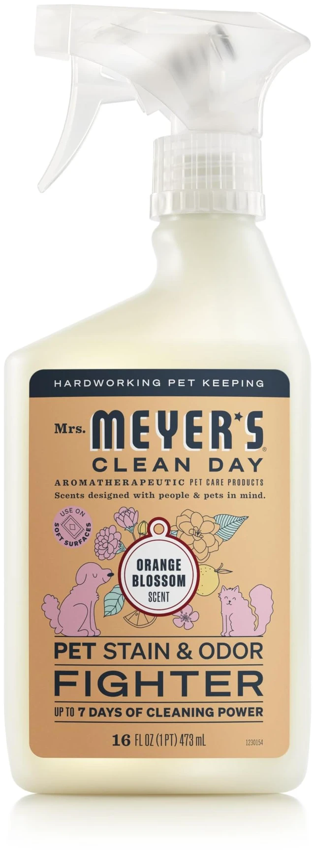 Main image of 16oz Mrs. Meyer's Clean Day Pet Stain & Odor Fighter, Orange Blossom Scent