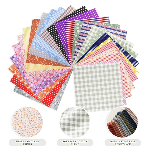 Alt view image 6 of 7 - 12x12 Inch Quilting Fabric Squares 2 Pieces Pink-01
