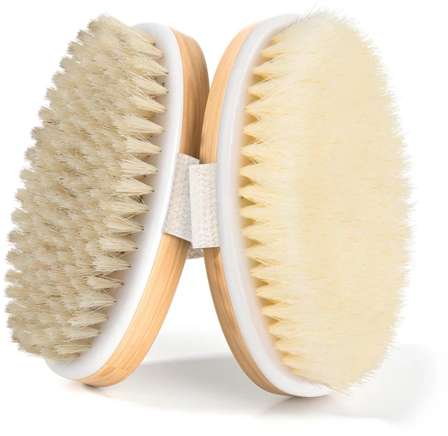 Main image of 2 Pack Dry Brushing Body Brush with Natural Soft Bristle, Exfoliating Shower Brush for Lymphatic Drainage Improve Circulation, Body Exfoliator Scrubber for Men and Women