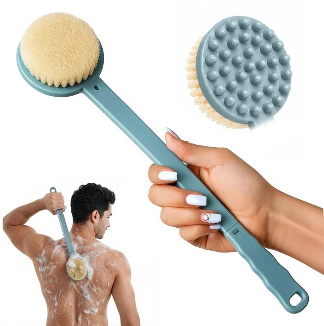 Main image of Bath Body Brush 15in Long Handle Soft Nylon Bristles Exfoliating Back Scrubber for Women and Men