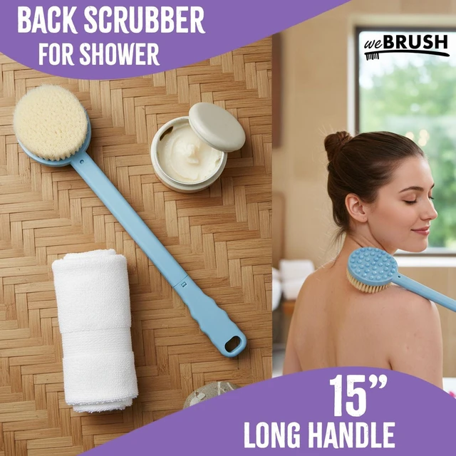 Alt view image 3 of 7 - Bath Body Brush 15in Long Handle Soft Nylon Bristles Exfoliating Back Scrubber for Women and Men