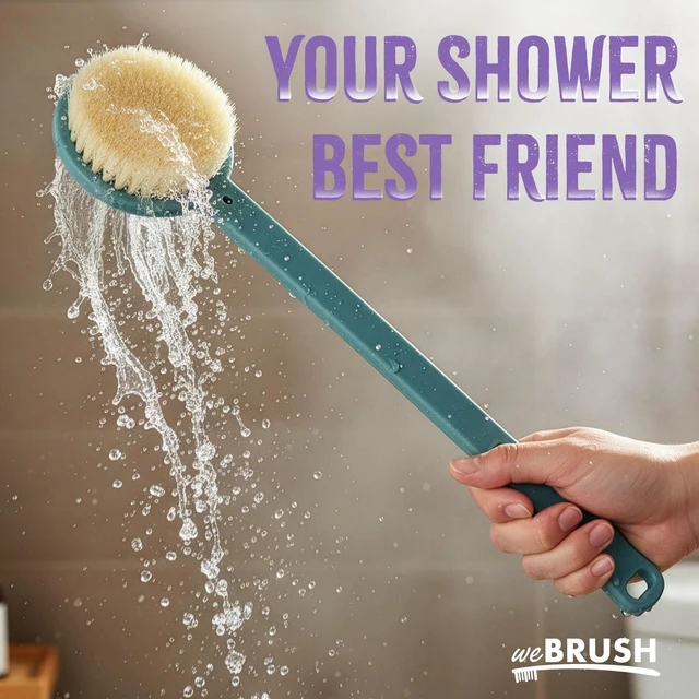 Alt view image 7 of 7 - Bath Body Brush 15in Long Handle Soft Nylon Bristles Exfoliating Back Scrubber for Women and Men
