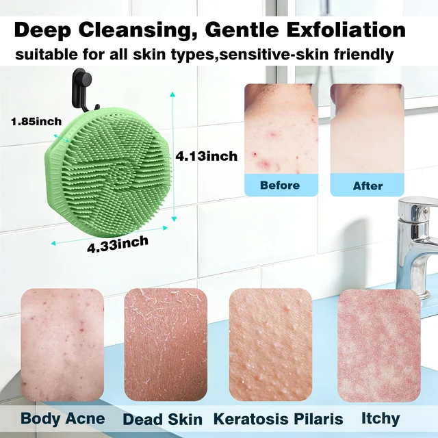 Alt view image 3 of 6 - Silicone Body Scrubber 2 Pack, Shower Loofah Scalp Massager