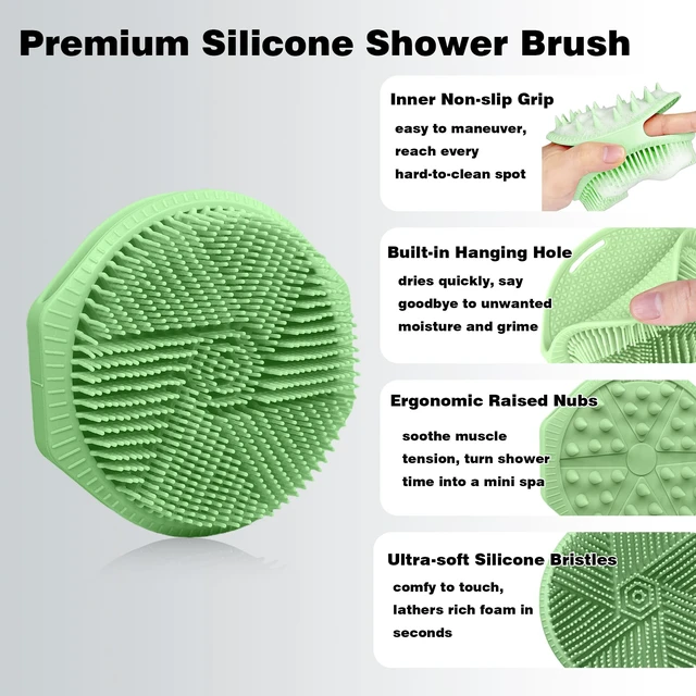 Alt view image 4 of 6 - Silicone Body Scrubber 2 Pack, Shower Loofah Scalp Massager
