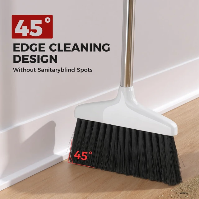 Alt view image 6 of 7 - Handy Broom Indoor/Outdoor Duty Kitchen Broom, 1-Pack White, for Home Garage Kitchen Office Courtyard Lobby Patio Lawn Concrete