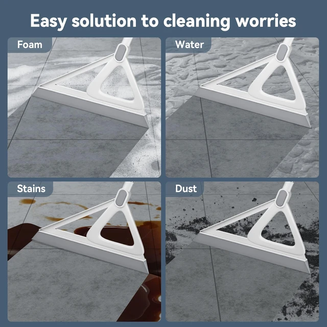 Alt view image 2 of 6 - Magic Broom 54Inch Grey - Multifunction Rubber Silicone Squeegee Broom for Floor, Glass, Living Room, Kitchen, Bathroom